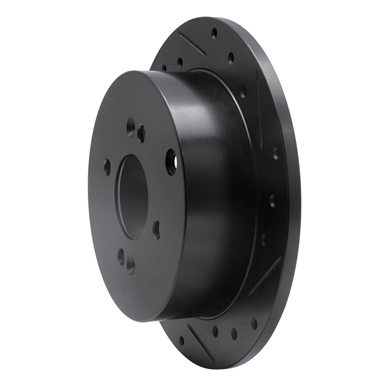 Dodge Attitude Brake Rotor (1) - Rear Right - R1 Concepts - Drilled & Slotted - Black - `06-`12